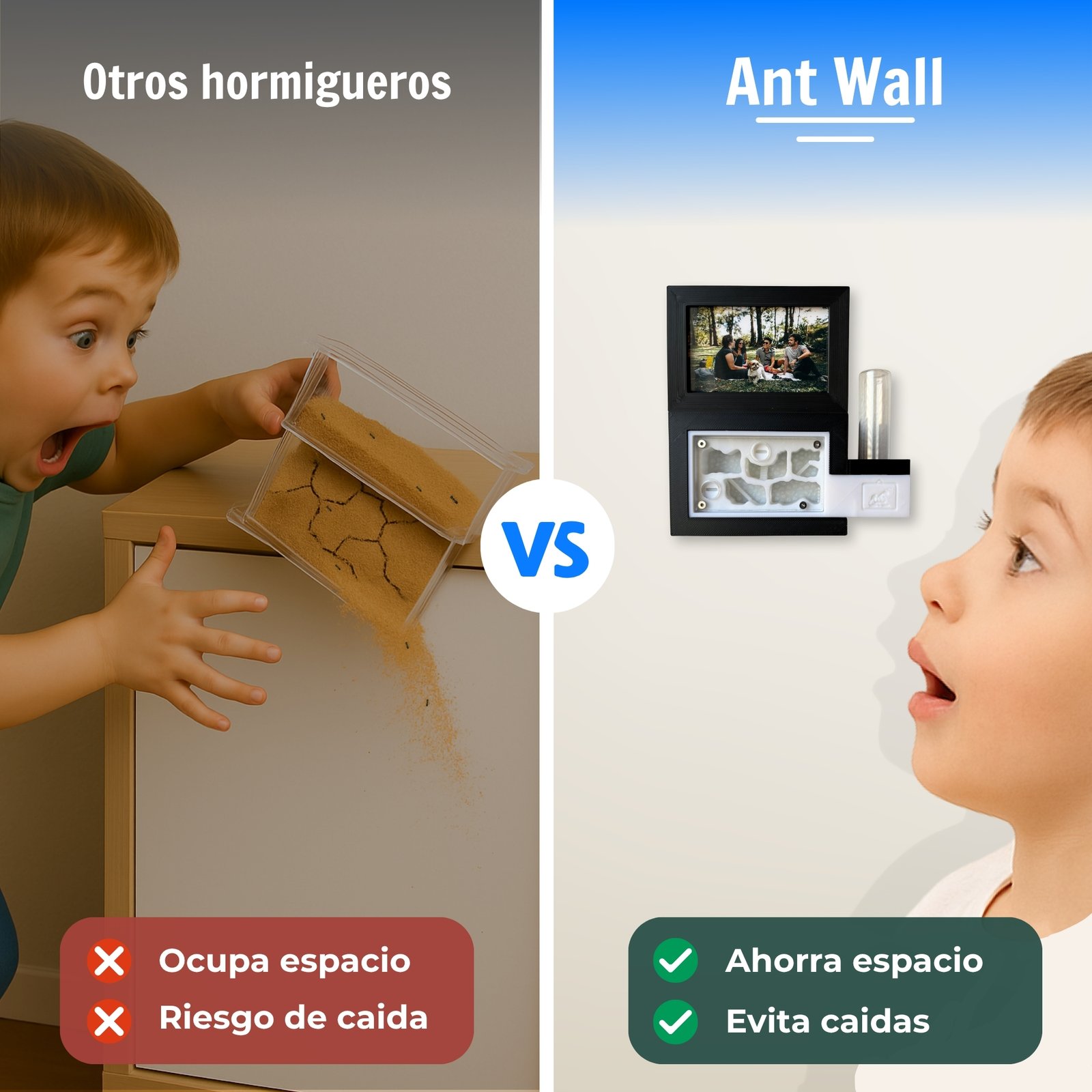 Hormiguero seguro para niños - Otros vs el nuestro - Negro